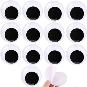 2 Zoll große Googly Eyes14Pcs selbst klebende Wackel augen Runde Kunststoff Schwarze Augen für handgemachte DIY Crafts Dekorationen machen - Product Image 2