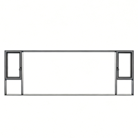 Ventanas de Aluminio con Doble y Triple Acristalamiento, Vidrio Transparente Insonorizado, Estilo Moderno para Edificios de Oficinas, con Mosquitera de Acero Inoxidable 304