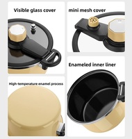 Casserole à micro-pression anti-explosion en fer émaillé de grande capacité 6L, 26 cm, taille personnalisée, écologique, avec revêtement en verre