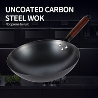 Poêle en fonte artisanale de fabrication directe, de style ancien, nitrurée, non revêtue, compatible avec les cuisinières à gaz, wok, usage domestique, abordable, sans couvercle