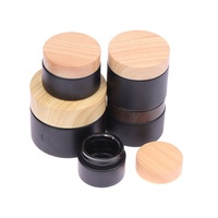 Pots à crème transparents de 5g à 50g avec couvercle à vis et couvercle en bois, couleur et logo personnalisés, en stock