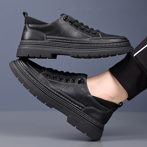 รองเท้าหนังลำลองสำหรับผู้ชาย ส้นเตี้ย พื้นยาง ใส่สบาย เหมาะสำหรับใส่ทำงาน ผลิตที่เมืองเหวินโจว - Product Image 1