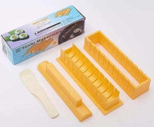 Kit de fabrication de sushi DIY avec moule à sushi, baguettes, cuillère, facile à réaliser, sushi de forme ronde pour un usage domestique - Product Image 1