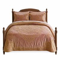 Parure de lit 6 pièces en velours de lait sculpté 3D, couette en polaire gaufrée style Moyen-Orient, ensemble de couette de luxe en flanelle chaude pour l'hiver