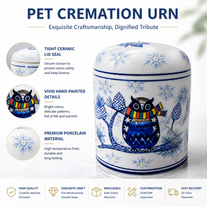 Urne funéraire en céramique pour animaux de compagnie, prix d'<span class=keywords><strong>usine</strong></span>, peinte à la main, urnes commémoratives pour chiens et chats, petit récipient souvenir pour les cendres des animaux bien-aimés - Product Image 5