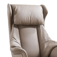 Chaise de bureau ergonomique de luxe avec cuir véritable et mousse haute densité, style européen, dossier haut, chaise pivotante de direction