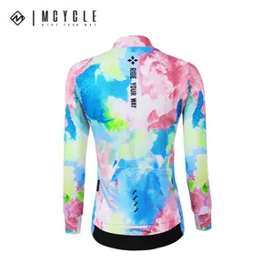 Mcycle Pro Cycling Clothing Wear Fleece Colorful Thermal Bicycle Windproof Jackets Warm Long Sleeve Women Cycling Jersey
