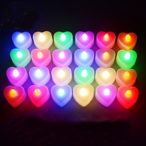 Heart-Shaped Yellow LED Electric Paraffin Wax Handmade Tealight Candles Smokeless <b>Battery</b> Operated Home Decoration <b>Christmas</b> - Product Image 2