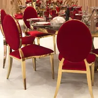 Chaises empilables en acier inoxydable pour Banquet, chaises d'hôtel de luxe, Design, à dossier rond, pour mariage