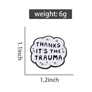 Gracias, es el Pin esmaltado de <span class=keywords><strong>Trauma</strong></span>, broche de cita divertida, insignia de estrellas y nubes, regalo de joyería para amigos, venta al por mayor - Product Image 6