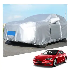 Araba kılıfı s su geçirmez aksesuarları Model Y otomatik açık güneş geçirmez araç park katlanır araba çadır örtüsü