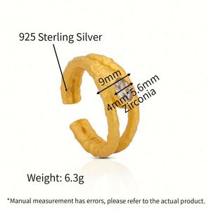 <span class=keywords><strong>Anello</strong></span> a Doppio Strato in <span class=keywords><strong>Argento</strong></span> Sterling 925 con Zirconia Cubica Ovale di Chris April per Donne - Product Image 4