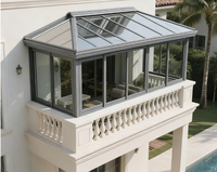 Serre de jardin en verre extérieure en aluminium de haute qualité, style moderne, personnalisable, imperméable, coupe-vent, éclairage naturel