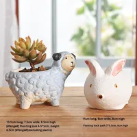 Pots de plantes succulentes modernes en céramique émaillée, design animal mignon et créatif pour la maternelle et les enfants, petits pots de fleurs et jardinières
