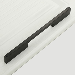 Long Matte Black Aluminum Alloy Pulls Dresser Drawer Profile Handle Kitchen Cabinet Wardrobe <strong>Door</strong> Handles for Furniture - Product Image 3