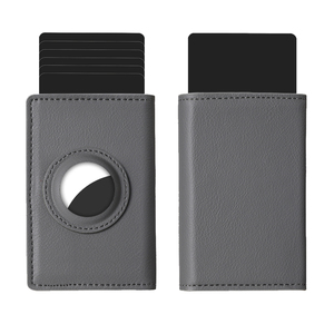 Tarjetero Ultra Delgado de Aluminio y Cuero Genuino Napa, Minimalista, Tipo Portefeuille, Triple Pliegue, con Protección RFID - Product Image 2