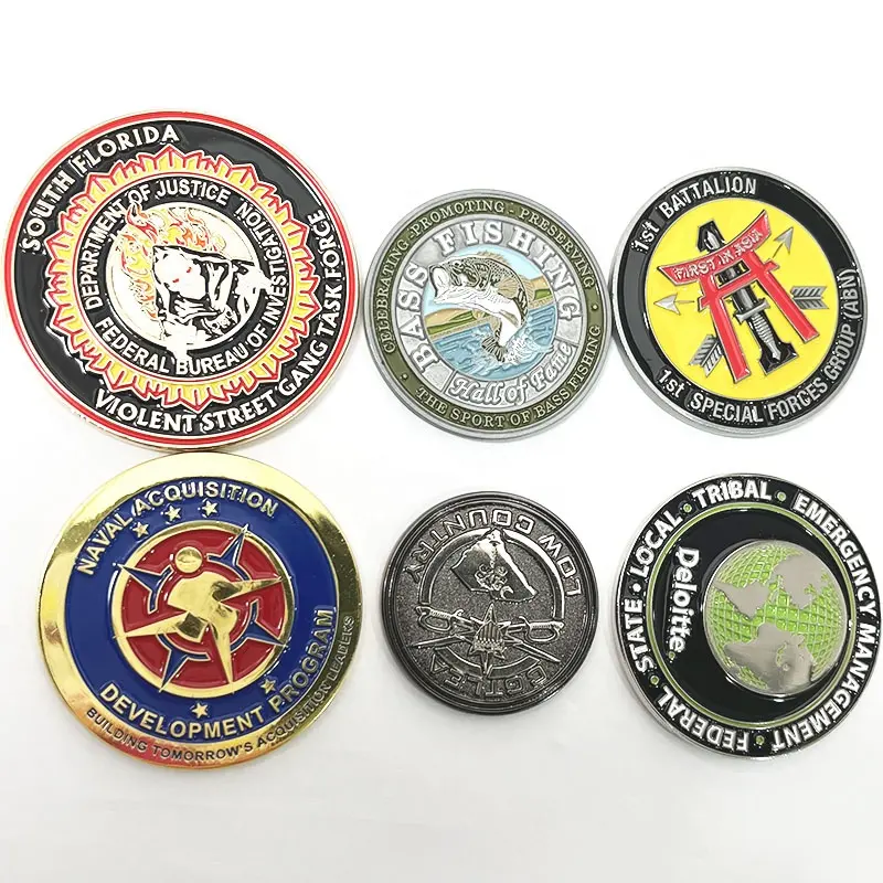 개인화 된 다른 로고 동전 좋은 품질 사용자 정의 조각 기념품 에나멜 동전 제조 업체 도전 동전