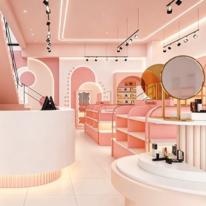 Cosmetics Skincare Shop Showcase Custom Interior Design Shelves Display Racks Perfume Display <b>Cabinet</b> Furniture Store decoration - Product Image 3