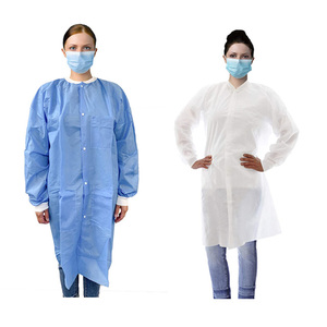 Blouses médicales jetables non tissées économiques, uniformes d'hôpital, blouses de <span class=keywords><strong>visiteur</strong></span>, protection blanche et bleue pour usine alimentaire - Product Image 2