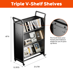 Xe đẩy điện thoại di động thép cuốn sách giỏ hàng thư viện hai mặt Cuốn Sách Để bán - Product Image 2