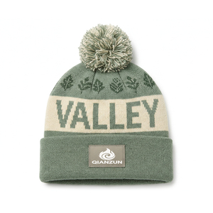 High Quality Winter Acrylic Knitted Pom Pom Beanie Jacquard Thick <strong>Bobble</strong> <strong>Hat</strong> your own <strong>hats</strong> four season logo beanie designer - Product Image 2
