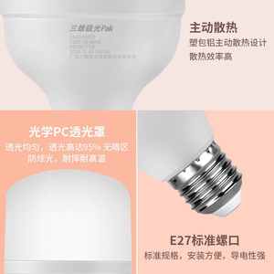 หลอดไฟ LED ซานเซียง ออโรร่า E27 15W แสงสีขาว ใช้ในบ้าน ระบบระบายความร้อนประสิทธิภาพสูง - Product Image 1