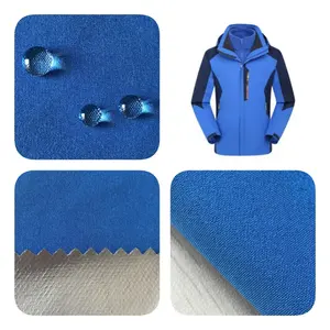 PS2/RYO65 92% POLY+8% SPANDEX STRETCH laminated with Silver membrane waterproof fabric for jacket