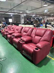 モダンラグジュアリーナパレザーVIPホームシアター家具電気リクライナーレザーソファパワーコンソールリビングルームシネマシネマ - Product Image 6