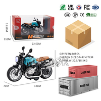 Modèle de moto miniature en métal moulé sous pression 1:12 avec fonction de recul, lumières et sons, jouet de simulation en alliage