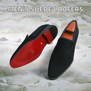 Mocasines Formales de Gamuza con Punta en Pico, Transpirables, con Suela Roja Plana para Hombre, Zapatos de Primavera, Verano y Otoño - Product Image 2
