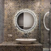 Décor à la maison miroir dentelle ronde led miroir lampes murales miroir intelligent salle de bain
