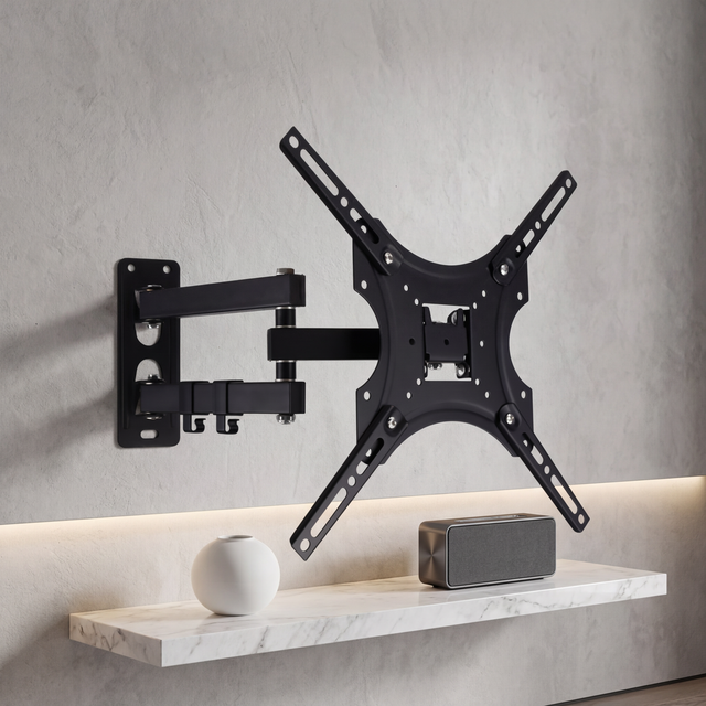 KM-400 Single Arm Tilt LCD LED Plasma TV Wall Mount 90Degrees Full Motion Swivel Retractable Articulating Bracket TV Hanger