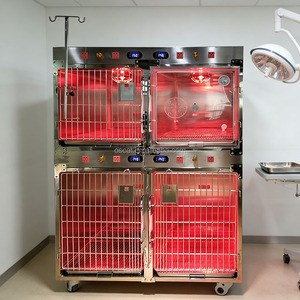 กรง ICU สำหรับสัตว์เลี้ยงรุ่น OSCAT Veterinary Equipment Advanced พร้อมระบบควบคุมอุณหภูมิ ระบบออกซิเจน ขนาด 1220x700x1810 มม. ป้องกันการรั่วซึมแบบเทอร์โมสตัท - Product Image 1