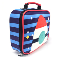 Sac à déjeuner isotherme pour enfants, motif fusée, broderie 3D, sac isotherme portable pour l'école, sac fourre-tout pour garçons
