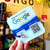 One-Tap Sans Contact NFC QR Code Sign Plate Google Review QR Code Stand Display Social Media Connected 13.56 MHz Frequency Access
