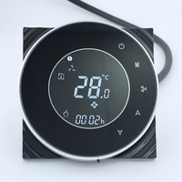 Termostat Digital Dinding untuk Pendingin Udara Fan Coil, Kontrol Sentuh Bulat yang Dapat Diprogram