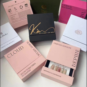 Cajas de regalo rígidas de papel blanco rosa pequeñas de lujo, anillos de almacenamiento de joyería de alta calidad, collares, pendientes, pulseras, lámina cosmética - Product Image 2