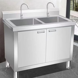 Évier <span class=keywords><strong>de</strong></span> jardin en acier inoxydable 304 commercial, à fente unique, avec porte <span class=keywords><strong>de</strong></span> placard, intégré à l'électricité, pour balcon, cour, lavabo extérieur - Product Image 2