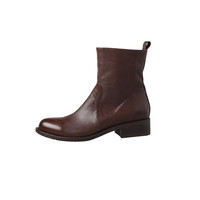 Sepatu Boots Wanita Formal Vintage Bernapas, Model Booties Kulit Sapi dengan Ritsleting Samping, Grosir dan Dapat Dipesan Sesuai Keinginan