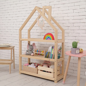 Estantería de Almacenamiento Multiusos de Madera con Diseño de Chimenea, Estantería de Colores <span class=keywords><strong>para</strong></span> Casa de Muñecas, Estantería <span class=keywords><strong>para</strong></span> Niños - Product Image 3