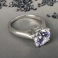 Vente directe - Bague de mariage en argent sterling 925 avec halo de moissanite VVS pour femmes - Bijoux fins plaqués rhodium classiques