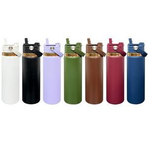 New 20oz Double Vacuum Wall Stainless Steel Water Bottle Copper Plate Sport Travel Tumbler with 2-in-1 Straw Spout Lid for Laser - Product Image 1