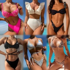 Ventes flash - Tenue de plage d'été pour femmes - Ensemble deux pièces - Bikini sexy imprimé de haute qualité - Expédition aléatoire du stock - Product Image 3