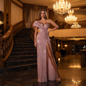 Robe de mariée turque élégante en satin, style fluide, longueur ras du sol, taille naturelle, imprimé floral numérique, respirante, pour fêtes - Product Image 3
