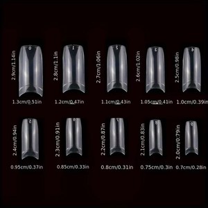 Nuevo OEM profesional transparente media cubierta puntas de <span class=keywords><strong>uñas</strong></span> artificiales puntas de manicura Prensa en <span class=keywords><strong>uñas</strong></span> postizas acrílicas - Product Image 3