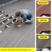 Dek WPC untuk Halaman Luar, Balkon, Teras, dan Kebun, Material Co-extruded, Anti-Korosi, Lantai Kayu-Plastik