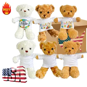 Cute Hugging Gift Teddy Bear Basic Tee Shirt Bear Clothes Printable bear toy for Dye Sublimation Heat Press