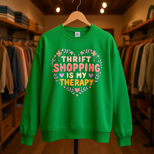 Sweat-shirt en tricot vert à col rond pour femme - Product Image 2