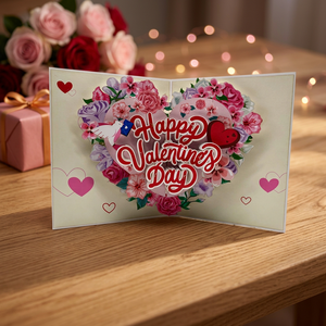 Tarjeta Pop-up de San Valentín con Diseño de Corazón, Hecha a Mano, Diseño Personalizado, Manualidades de Papel, Tema Animal, Decoración para el Hogar, Promoción de Acción de Gracias - Product Image 2