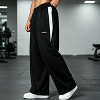 Pantalon de jogging ample et décontracté pour homme, taille mi-haute, en coton épais, idéal pour le sport, la gym et le streetwear – Vente en gros